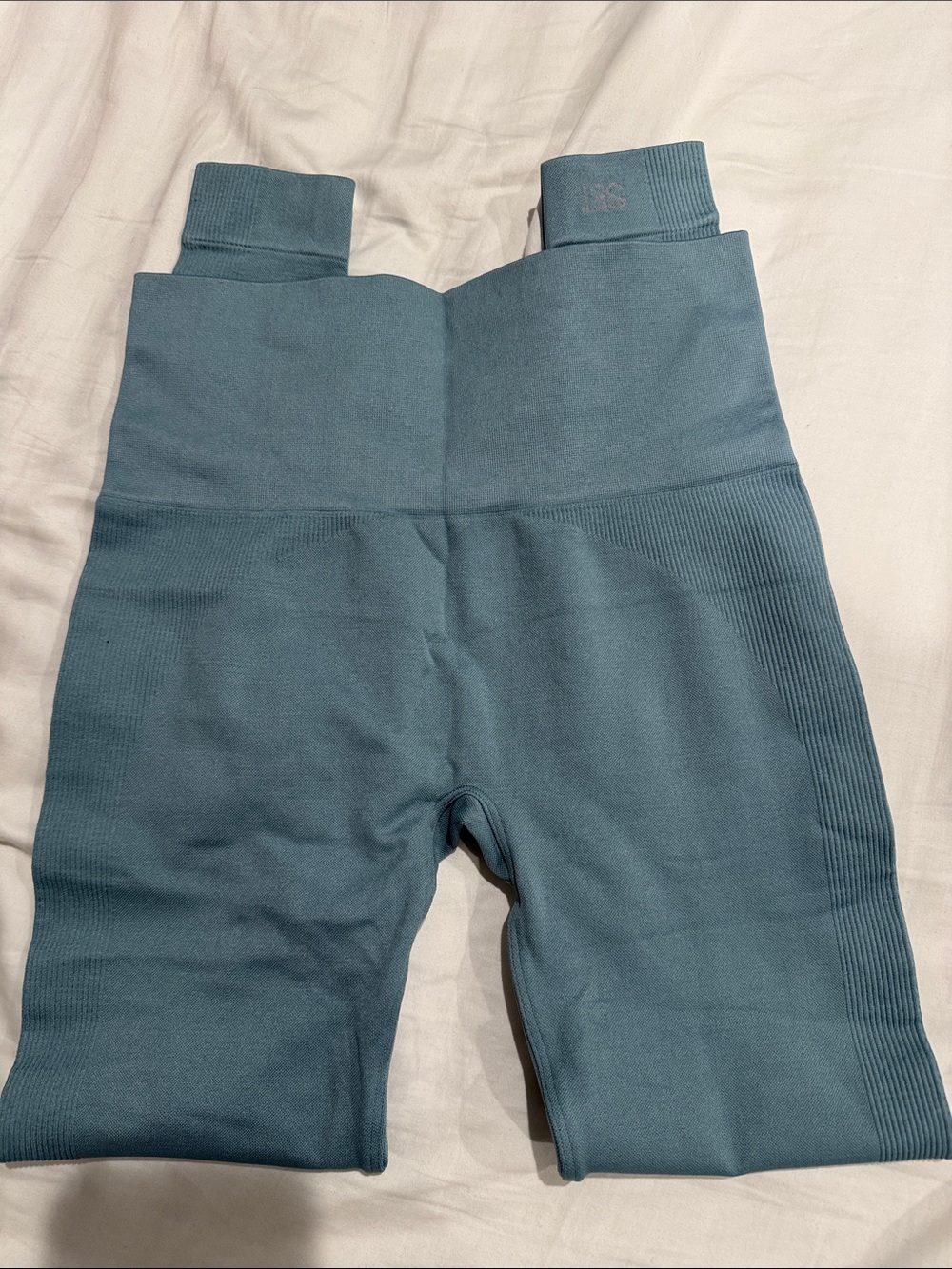 SET Active by Madelyn Cline High-Waist Seamless Bike Shorts - Teal Blue